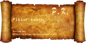 Pikler Kevin névjegykártya